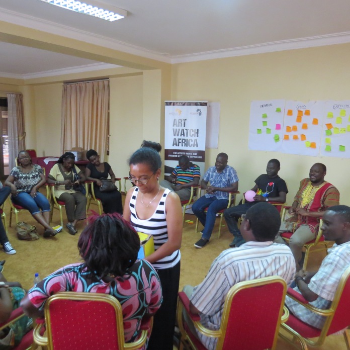 Artwatch Africa project manager, Diana Ramarohetra, overseeing one of the exercises at the workshop. 