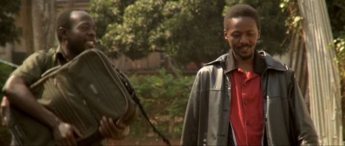 The film's lead actor, James King Bagyenzi (R), seen here in one of the scenes with fellow actor, Felix Bwanika.